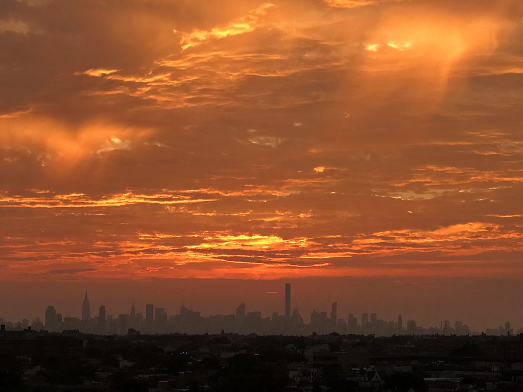 NEW YORK, NY - SEPTEMBER 10:  General view of the New York City skyline from the top of Arthur Ashe Stadium after the conclusion of Day Thirteen of the 2016 US Open at the USTA Billie Jean King National Tennis Center on September 10, 2016 in Queens.  (Landon Nordeman for ESPN)